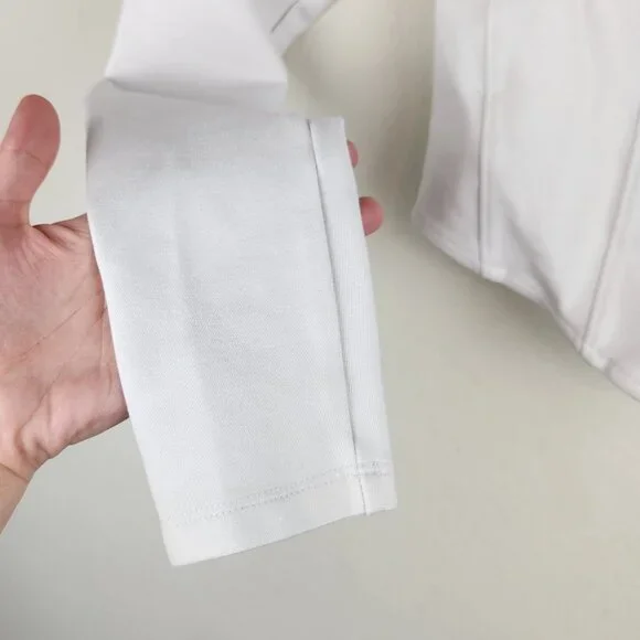 Aritzia Sunday Best Maverick Bustier Long Sleeve Zip Crop Top White sz XS - Picture 8 of 10